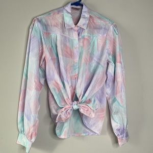 Vintage style silky button up